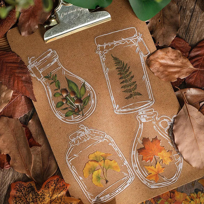 Floral Delight PET Sticker Set - Pack of 8 for Scrapbooking & Creative Journaling