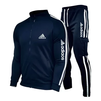 2025 New Men's Sportswear Set Sweatshirt +Sweatpants Zipper Stand Collar Sports Suit Jogging Fitness Men's Wear
