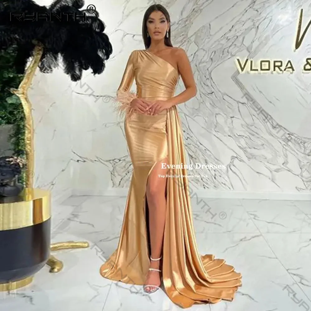 

One Shoulder Prom Dresses for Black African Women Sexy Mermaid Formal Prom Party Gowns Dress Side Split vestidos de gala mujer