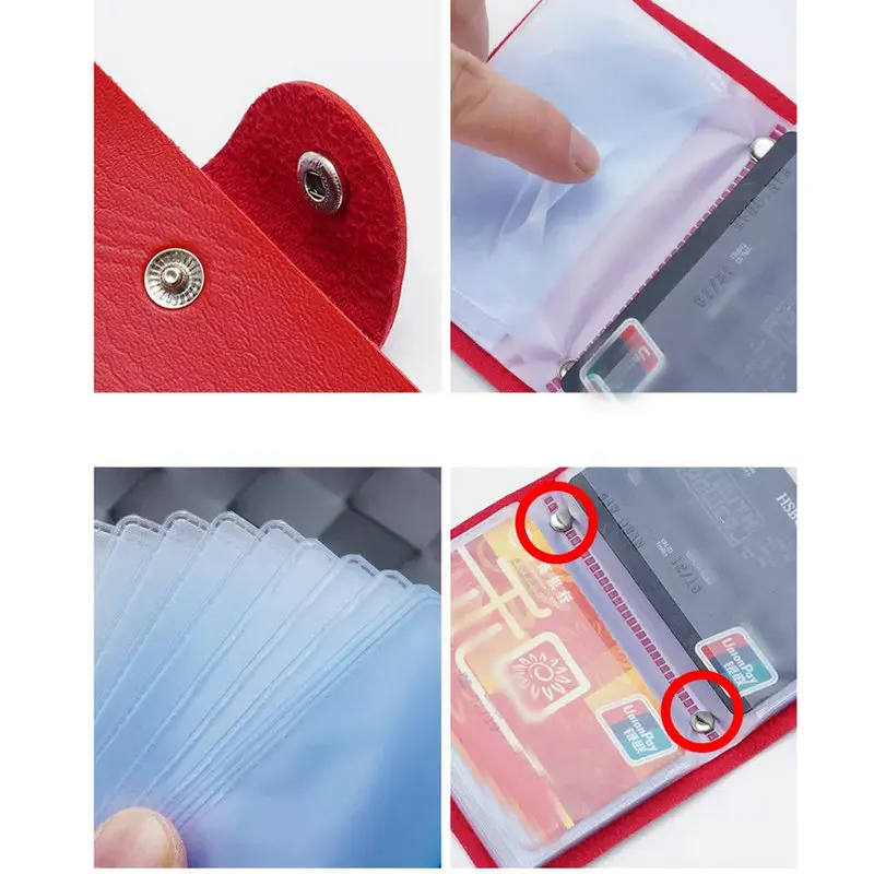 Premium PU Leather Card Holder Wallet with Large Capacity for Business & Credit Cards