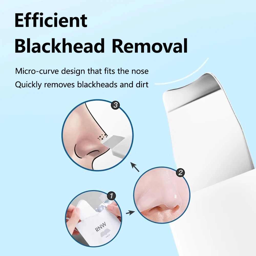 Ultrasonic Skin Scrubber Deep Vibrate Facial Cleaner Peeling Facial Shovel Black Head Remover Massager