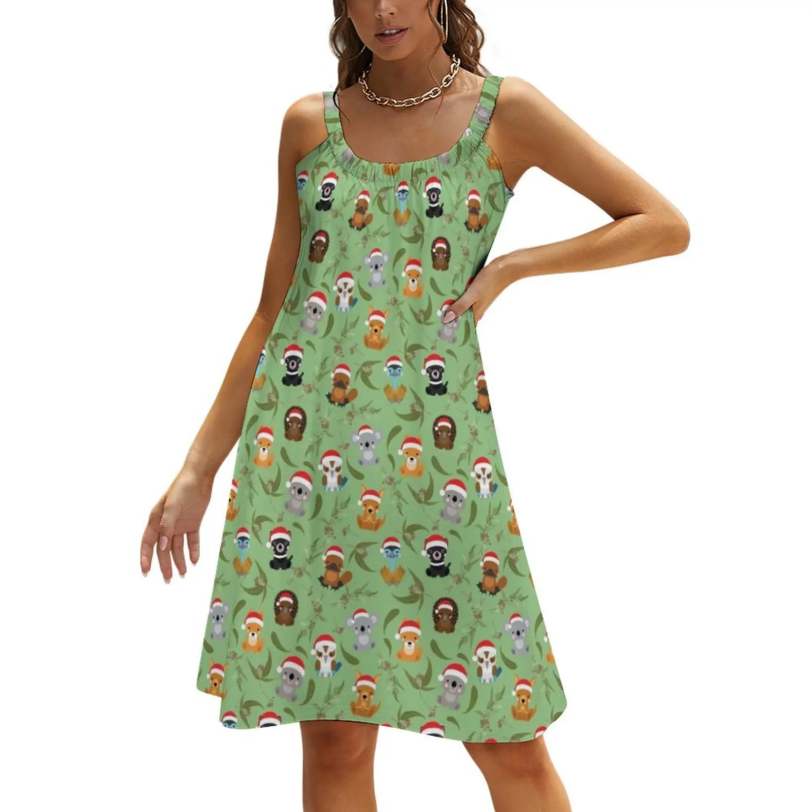 

Aussie Christmas Babies Green Beach Sling Skirt cocktail dresses Woman dresses
