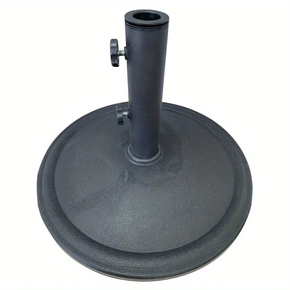 26 lb matte black round umbrella base 5