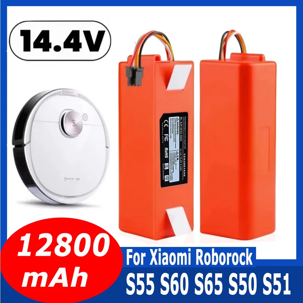 14.4V 6500mAh BRR-2P4S Robotic Vacuum Cleaner Replacement Battery For Xiaomi Roborock S55 S60 S65 S50 S51 S5 1S 1ST MAX S6 Parts