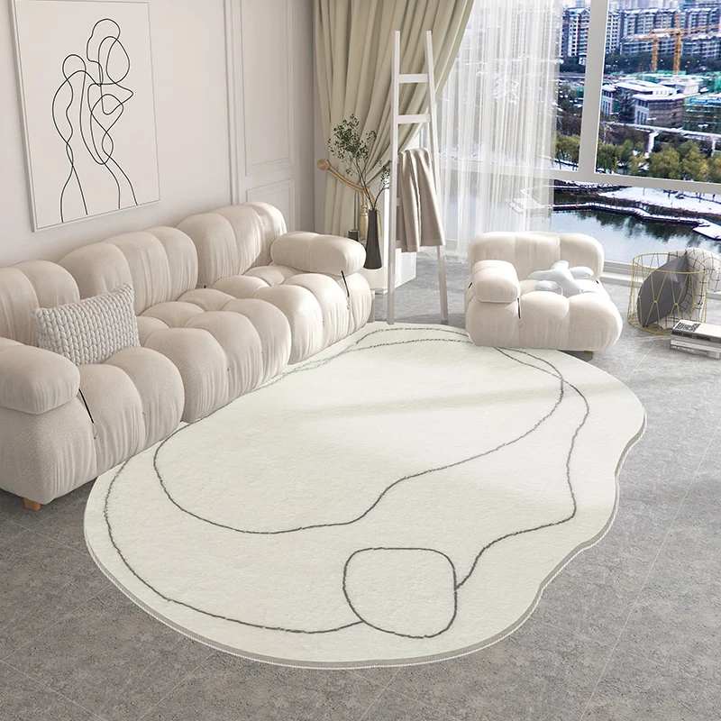 Fashion Irregular Bedside Bedroom carpet Modern Line Art Fluffy Soft Living Room Rugs alfombras habitación tapis 러그 tapete ковер 3