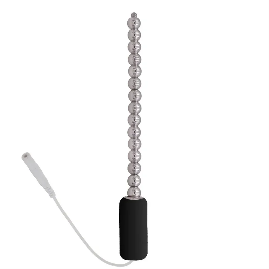 Electric Shock Metal Bead Penis Plug Stainless Steel Urethral Sound Rod Dilator Cock Expand Chastity Tools Sex Toys For Men