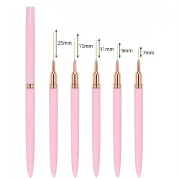 5pcs Nail Art Liner Brush Set UV Gel Nail Brushes Kits French Stripe Line Painting Drawing Flower Pen Professional Manicure Tool
