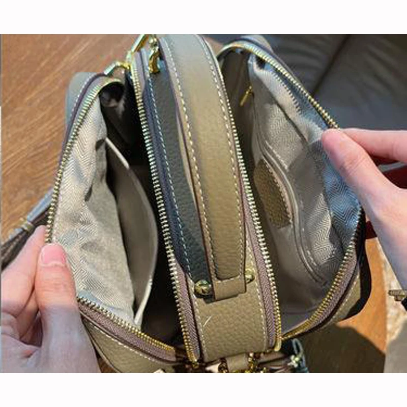 2 Compartments TOGO Leather Handbag Shell Tote Cow's Skin Fashion Shoulder Bag Women Genuine Leather Cross body Bag T115