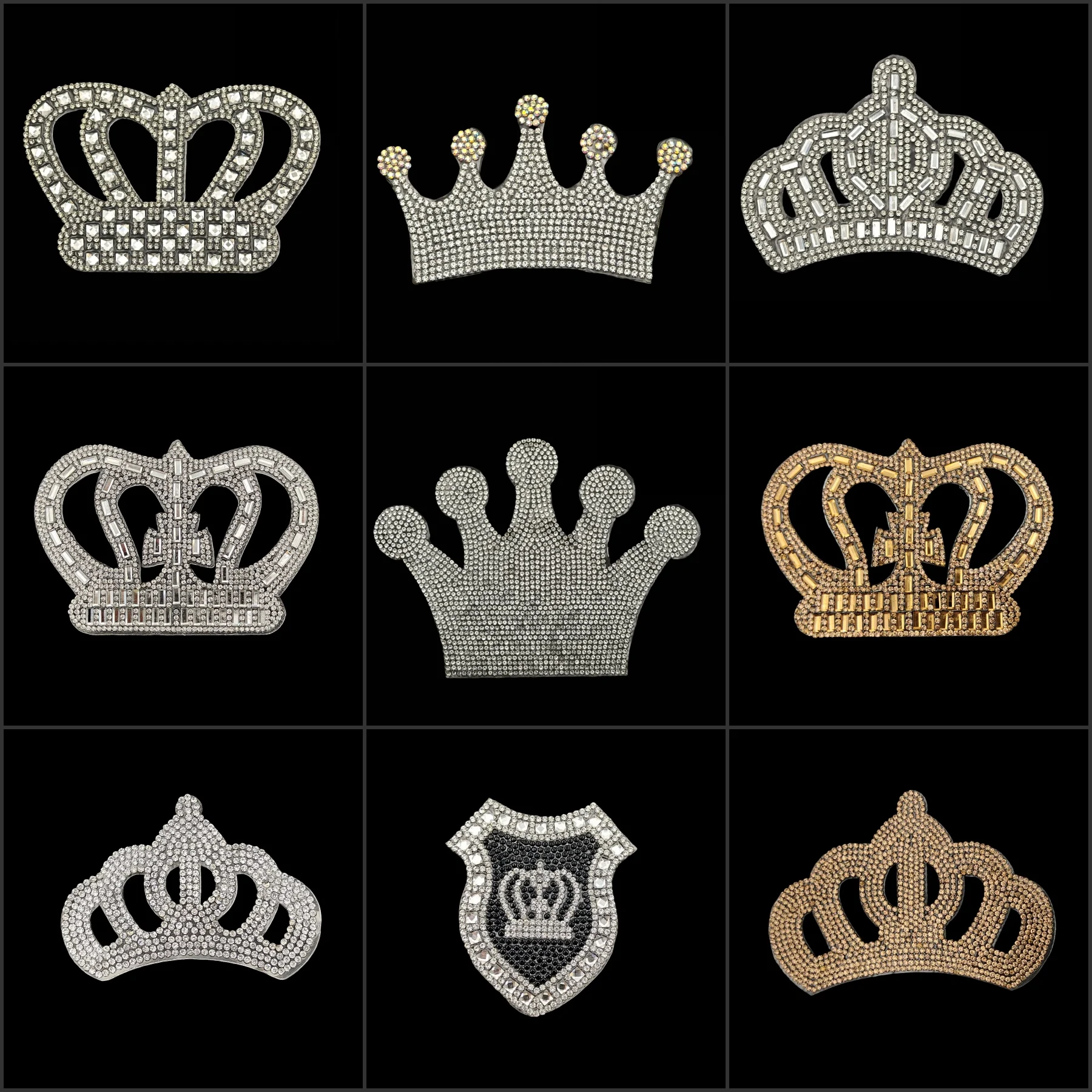 Rhinestone Accessories Rhinestones Beads Hot Fix Rhinestones Crown Rhinestones Patches Iron On Women Crystal Glass Bride Wedding Dress