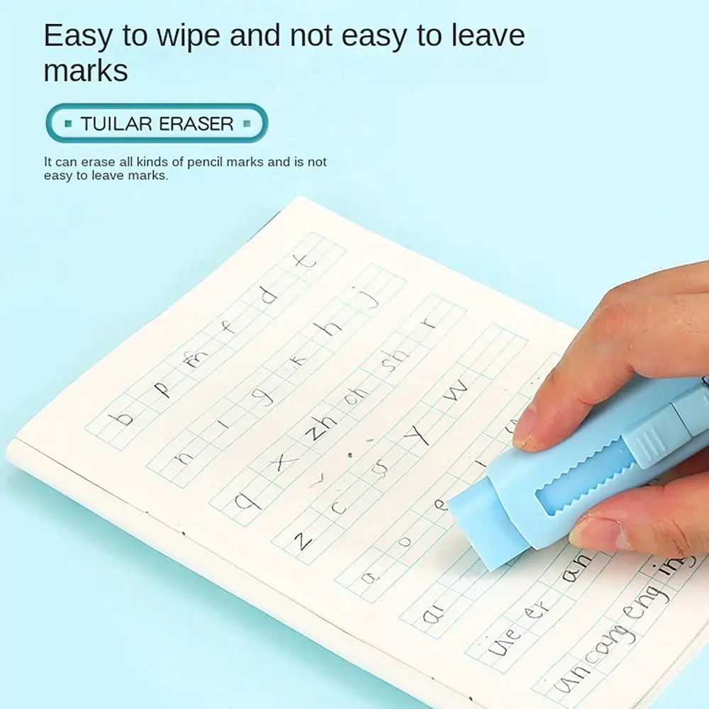 Professional Retractable Push Pull Eraser Self-locking School Supplies Stationery Macaron Color Pencil Erasers Drawing Painting