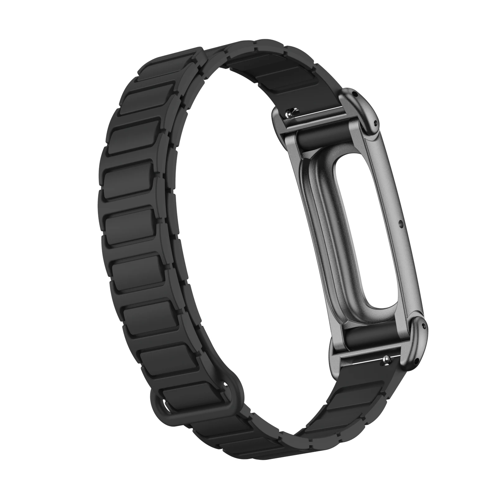 Premium Magnetic Silicone Strap with Durable Metal Protective Case and Adjustable Closure