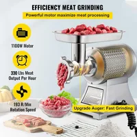 Commercial Meat Grinder, 550LB/h 1100W Electric Meat Mincer, Heavy Duty Industrial Meat Mincer Machine,2 grinding plates 2