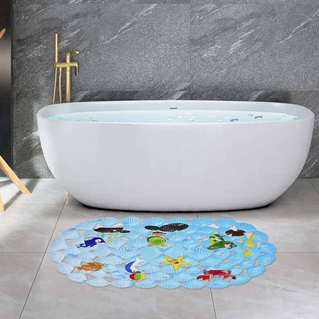 Tapis de bain antidérapant en PVC, 38x68cm, dessin animé mignon, pour douche, baignoire, avec ventouse, coussin de Massage doux, pour enfants et personnes âgées 4
