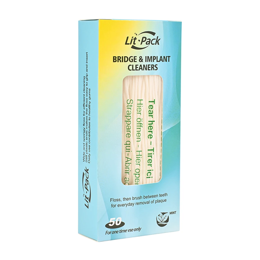 Sponge Floss 50pcs Pre-cut Segment for Cleaning Implants Bridges