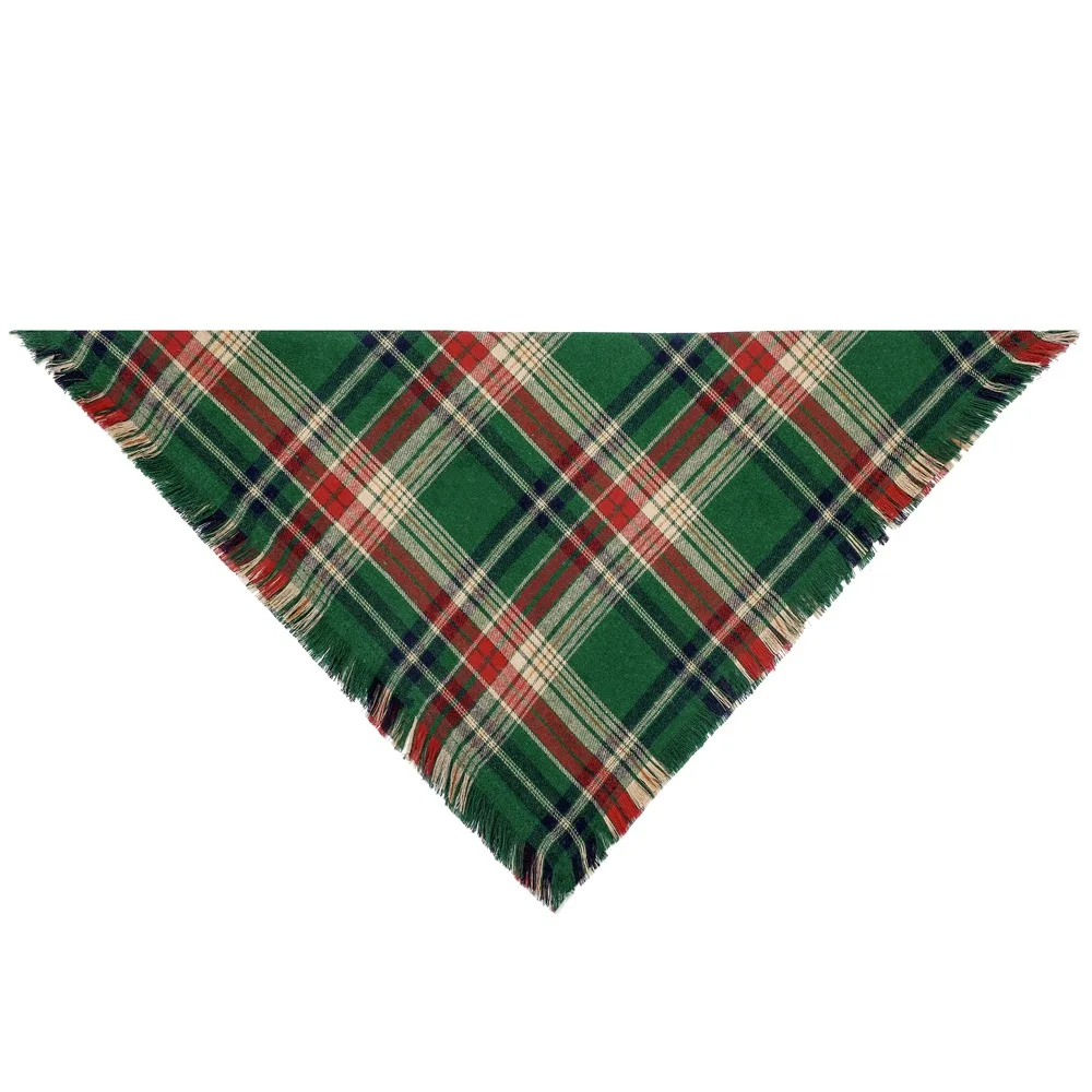 Sucado Hund Frohe Weihnachten Geschenk Quaste Bandana Klassischer Büffel karierter Schal Dreieck Lätzchen Kopftuch für kleine, mittelgroße und große Haustiere – Detail 15