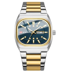 Men's Black Stainless Steel Square Quartz Analog Diving Watch - 40mm (2551 - LAN - SAN)