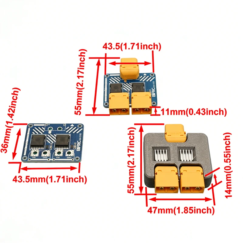 1 Stück XT60 5-100V 50Ax2 Dual-Batterie-Parallel- und Erweiterungsmodul mit Idealer Diode, Automatischer Umschaltung und Verpolungsschutz – Detail 2