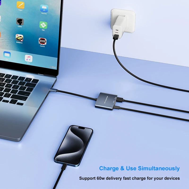 USB Type C to HDMI-Compatible HUB Adapter 3-In-1 DP 4K 60Hz Converter PD100W USB 3.1 2.0 For Macbook PC Switch 5