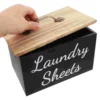Laundry Room Storage Box Dryer Sheet Holder Large Capacity Wood Tissue Dispenser Fabric Softener Basket Multifunctional Easy 2