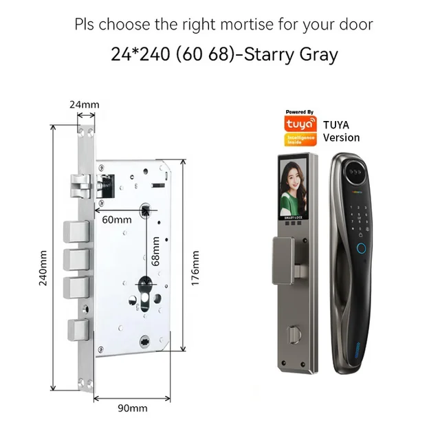 3d Face Recognition Tuya Smart Door Lock Biometric Palmprint Fingerprint Intelligent Digital Lock 5