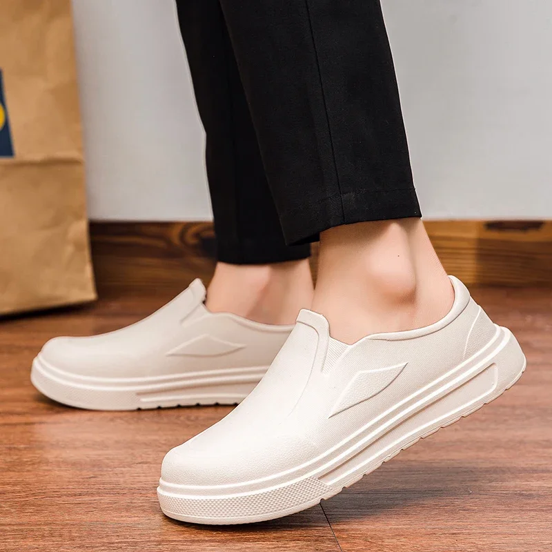 Men's Chef Shoes Anti Slip Oil Resistant Dirt Resistant Kitchen Shoes Work Shoes Quick Drying Rain Shoes Large Size Breath Clogs 4