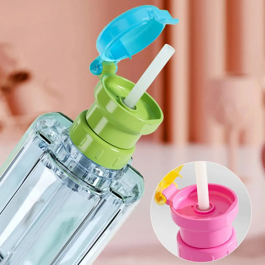 Water Bottle Lid Sports Drink Flask Cup Cap Replacement Cover Reusable  Handle Portable with Cleaning Brush Transparent Nozzle - AliExpress