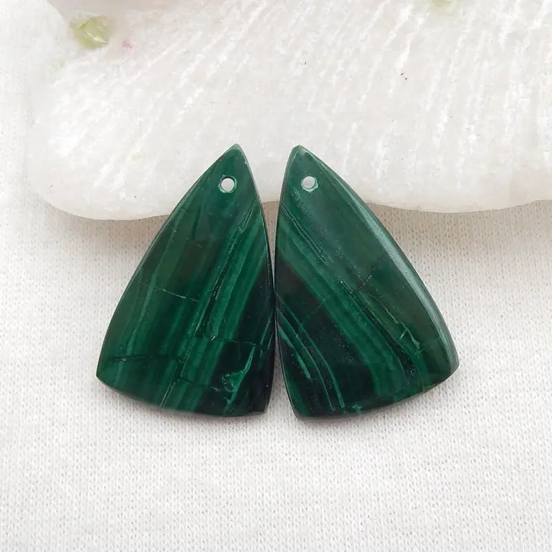 

New Design!Natural Malachite Gemstone Earring Beads For Women,27x17x4mm,8g Semiprecious Stones Jewelry Women Earring Accessories