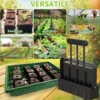 A hand-held garden clod maker with 4 square molds, a durable plastic seedling tool for indoor and outdoor gardening 5