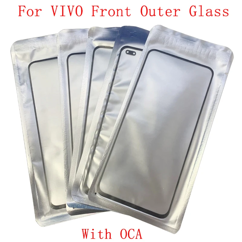 5 шт. передняя внешняя стеклянная линза для VIVO X50 X30 X29 X27 X21 S6 S7 S7E Z1X Z6 стеклянный