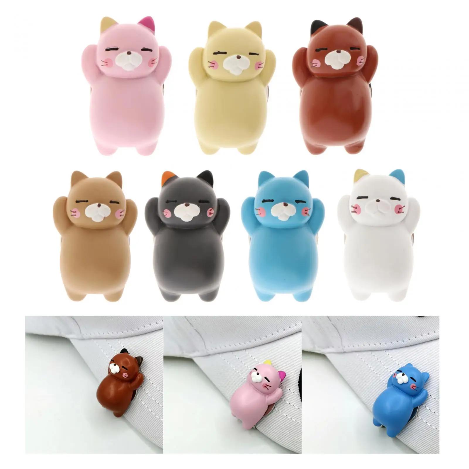 Golf Ball Marker Golf Ball Mark Tool Attach to Caps Visor Funny Cap Clamp Metal Cute Kitten Lightweight with Hat Clip