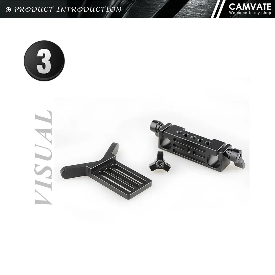 Universal Camera Lens Support With Standard 15mm Dual Rod Clamp Rail Block For D