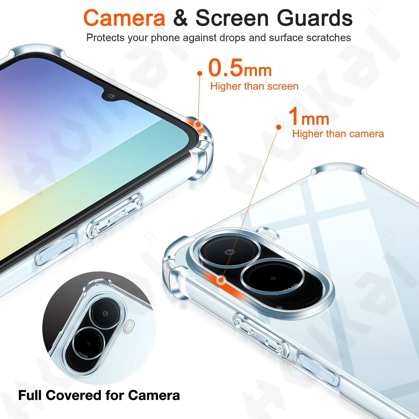 Transparent Soft TPU Protective Case with Corner Bumper Cushion