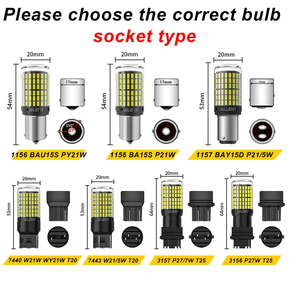 Set of 2 LED Bulbs - High-Performance CanBus Lamp for Reverse and Turn Signal Lights