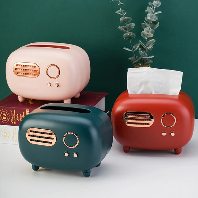 Nedves Törlőkészülék Dekoráció Papírtartó Tároló Szalvéta Tok Asztali Retro Rádió Szervező Dísz Kézműves Többfunkció