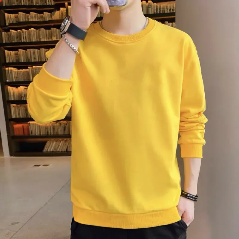 thumbnail image 1 of Sudadera unisex de cuello redondo para parejas, camiseta fina de manga larga para negocios para hombres y mujeres, ropa de calle informal para otoño/invierno, 1 of 5