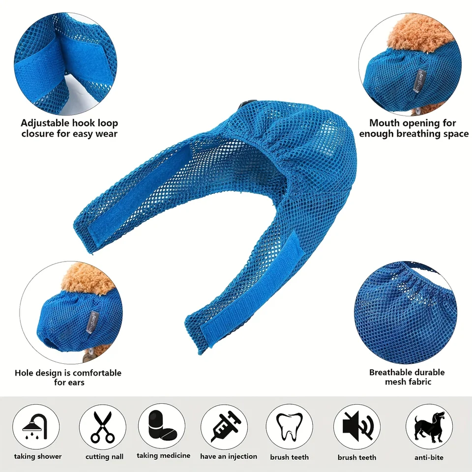 Adjustable Comfortable Cat Muzzle Breathable Mesh, Perfect Grooming Accessory, Safety Protective Mesh Cover, Kitten_voghion.com