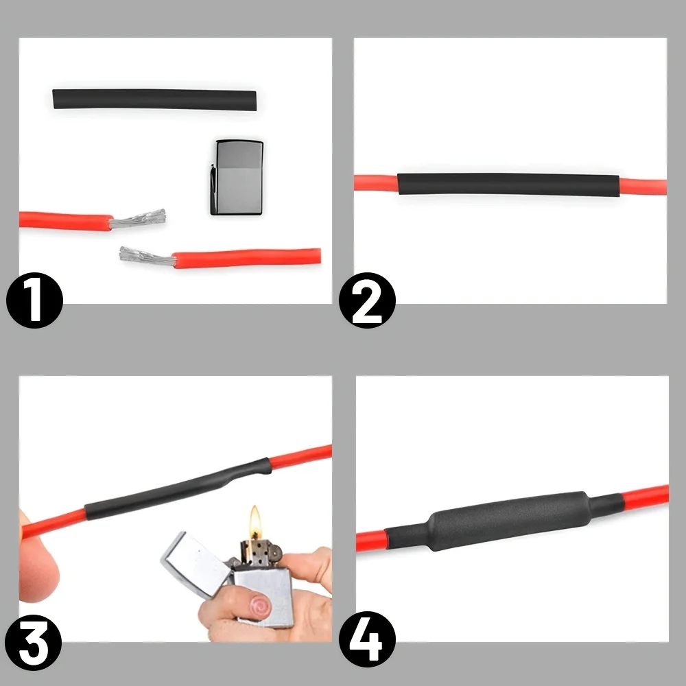 150 pieces of insulation heat shrink tubing, black and red cable heat shrink heat-resistant tubing 2:1 kit
