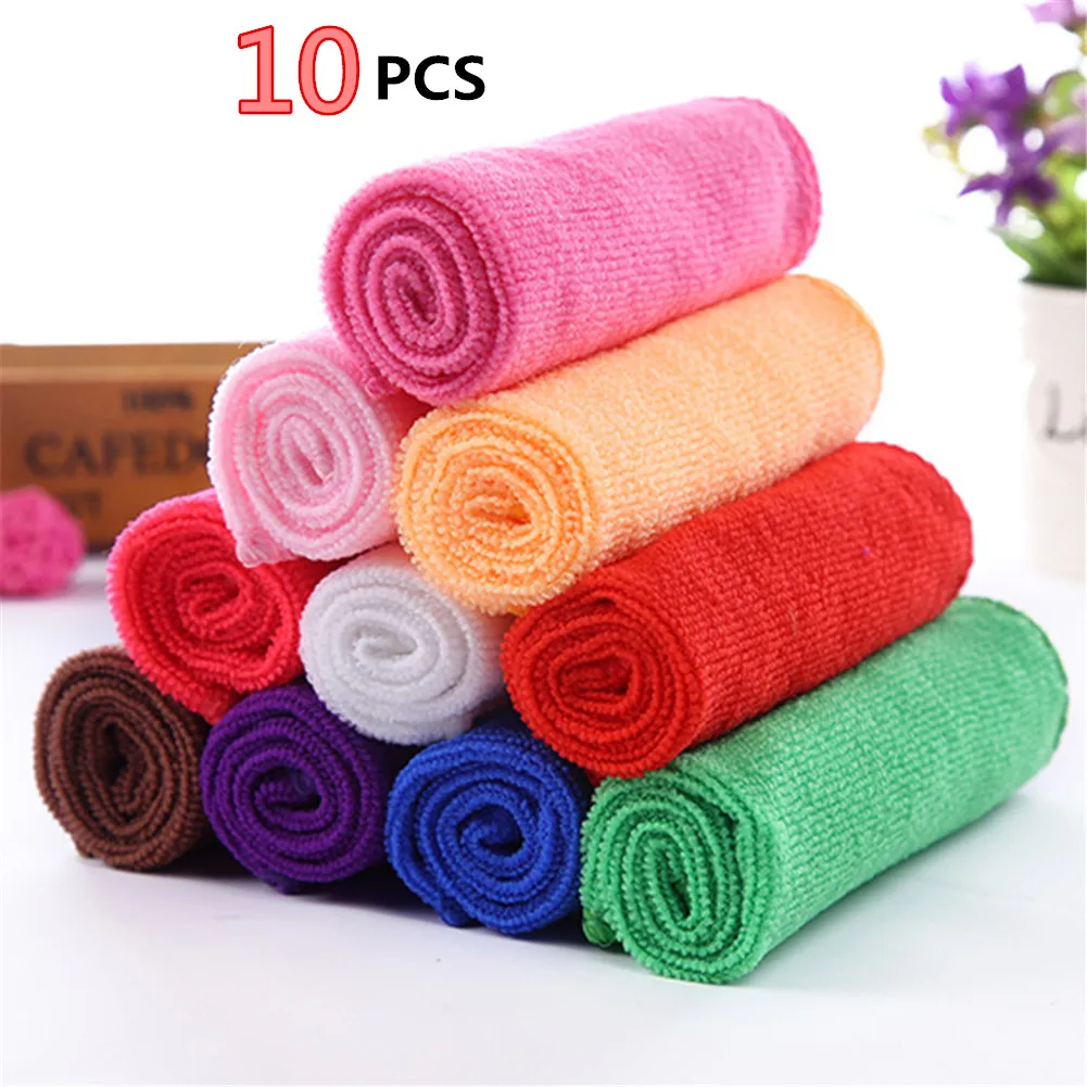 Practical Soft Fiber Cotton Face Hand Cloth Beach Bath Towels Washcloths Hand Towels Home Bathroom Accessories 10pcs hand towel