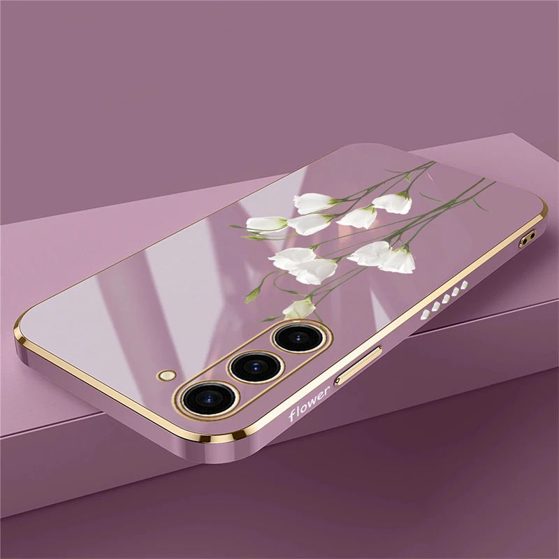 White Flower Design Silicone Soft Phone Case