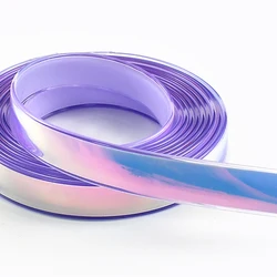Multicolor Shiny Braided Leather Ribbon for Jewelry, Decoration, and Bag Straps (Purple)