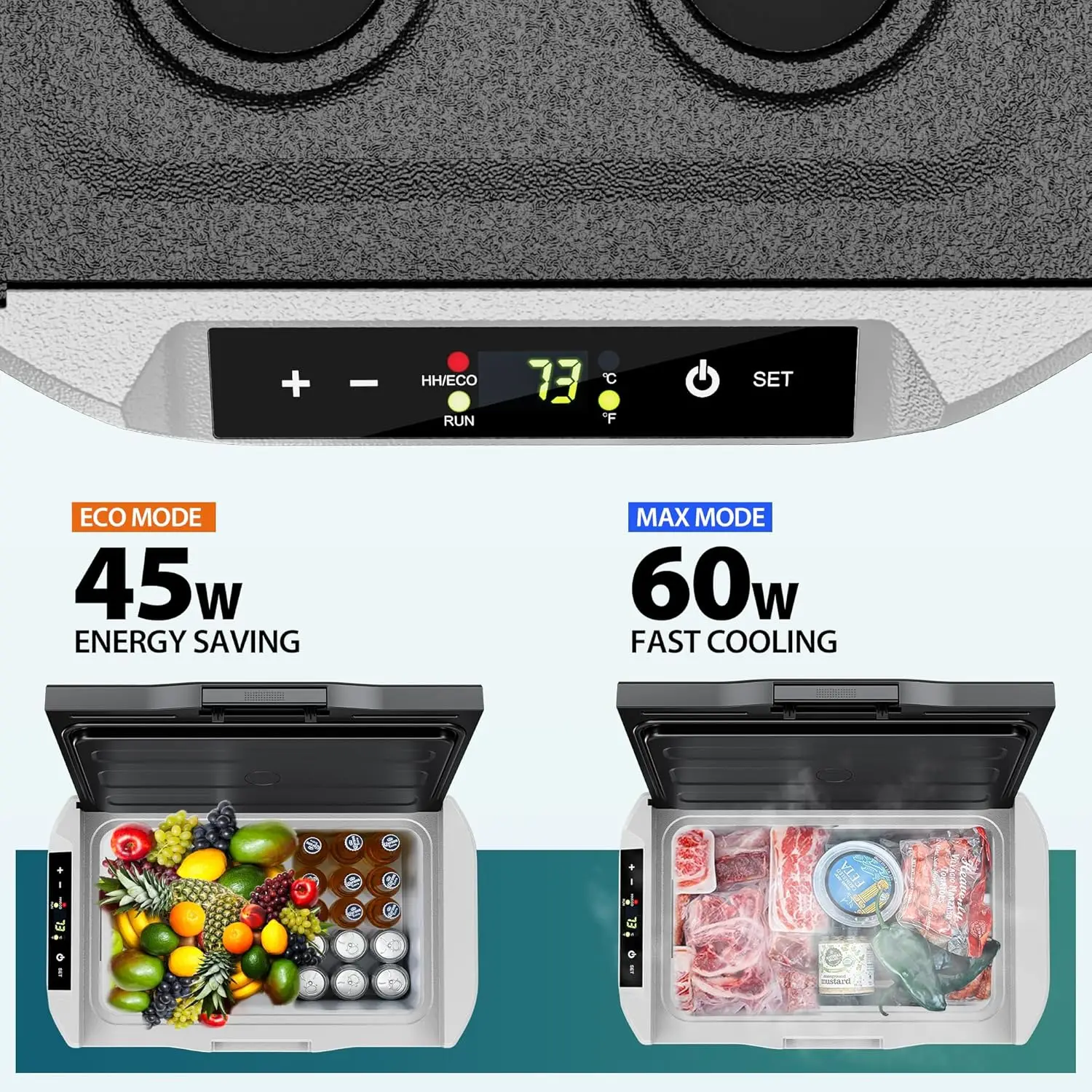 12 Volt Refrigerator, 32QT(30L) 12V Cooler, Compressor Electric Cooler -4℉~68℉, 12V Fridge 12/24V DC 110-240V AC 5