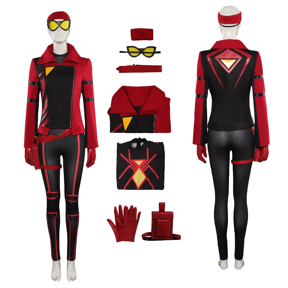 

Jessica Drew Cosplay Costume Jumpsuit Coat Blindfold Clothes Women Girls Clothing Outfits Fantasy Halloween Carnival Role Suit