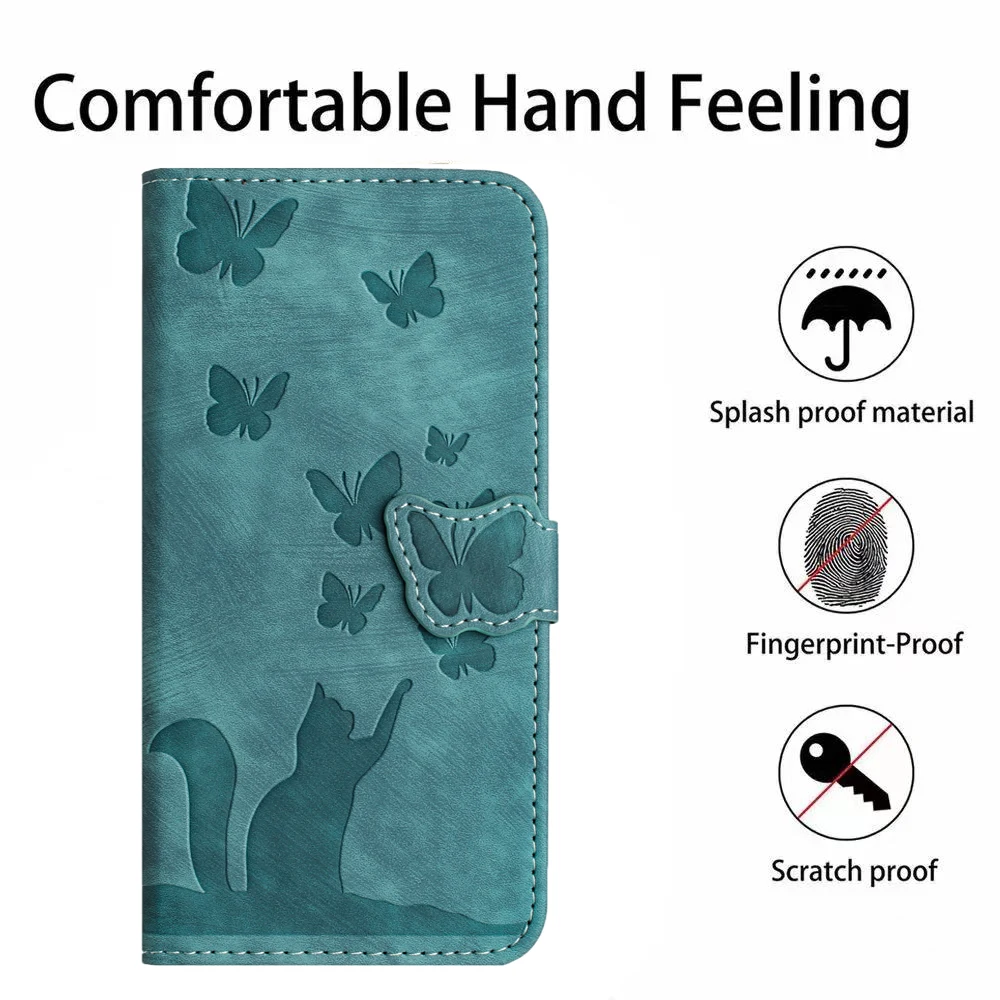 Enhanced 3D Cat Design Leather Phone Wallet Case