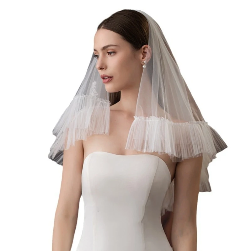 

Wedding Veil Hair Comb Women Wedding Ceremony Hair Comb Short Veil for Bride Bridal Veil Bachelorette Party Accessories