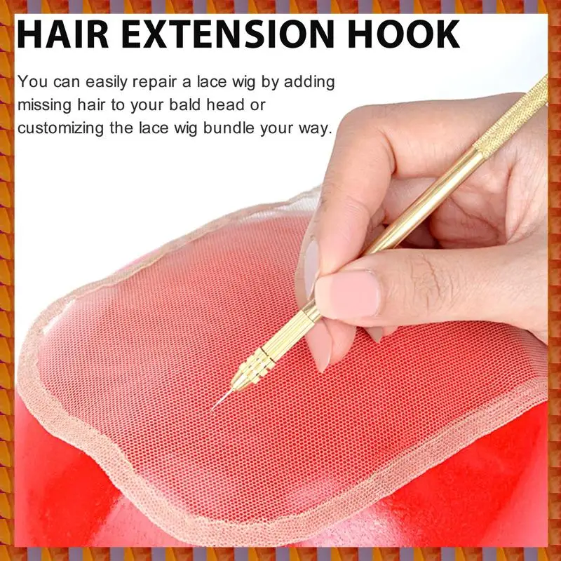 DIDI Wig Crochet 5Pcs Ventilating Needles +1 Brass Holder For Lace Wig Needle Hairpiece Knotting Hook Sets Beaded Hook