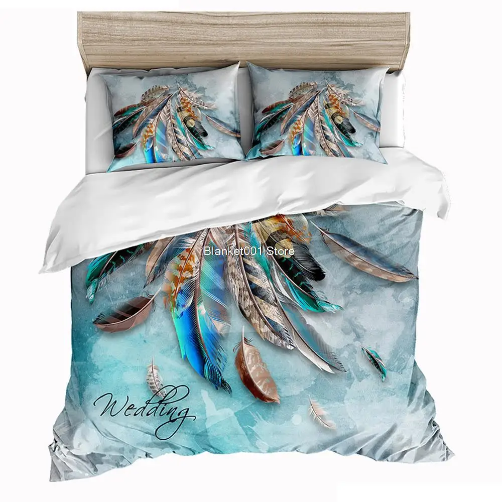 

Dreamcatcher Bedding Set comforter bedding sets king Bohemian Print Bedclothes King Colorful Feathers Duvet Cover