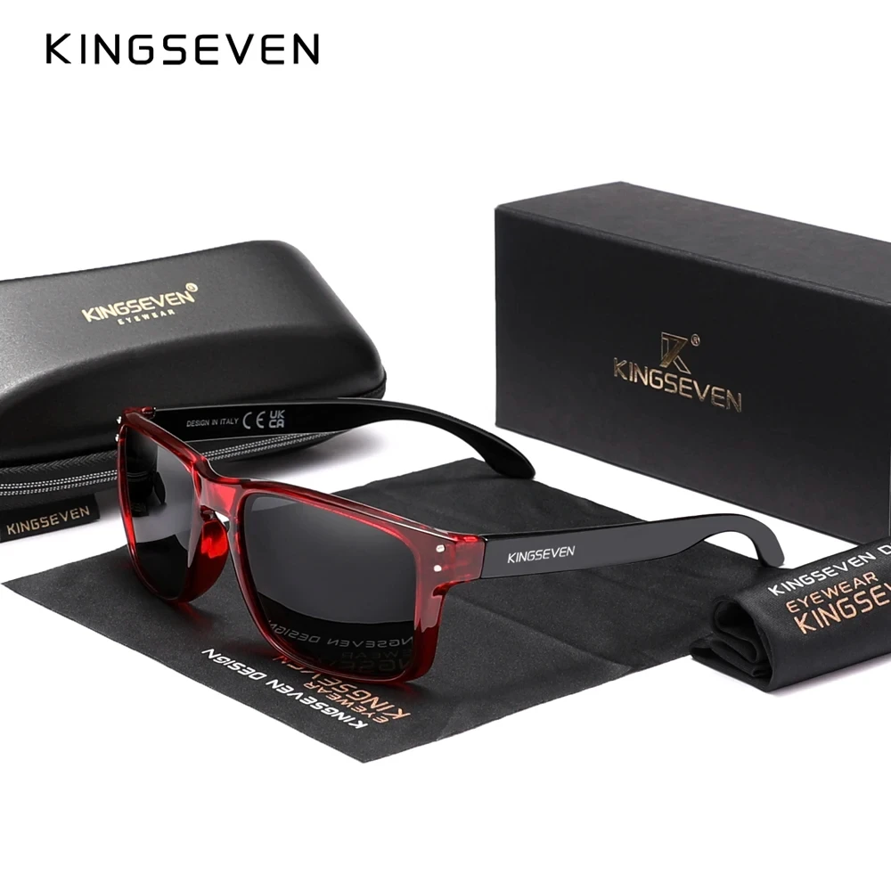 

KINGSEVEN солнцезащитные очки для мужчин прямоугольная полная оправа поляризационные UV400 зеркальные линзы спортивные очки Модные TR90 декоративные очки