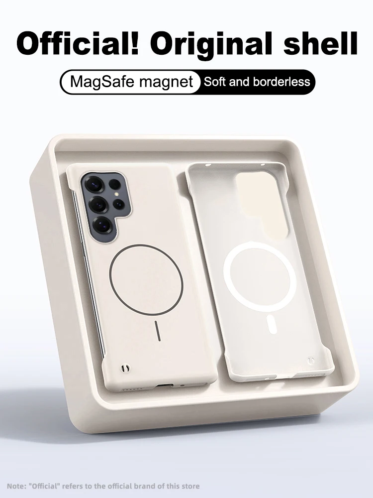 Dünne rahmenlose magnetische Hülle für Samsung Galaxy S26 S25 Ultra Edge S24 FE S23 S22 Plus Wireless Charge Slim stoßfeste PC-Abdeckung – Detail 8