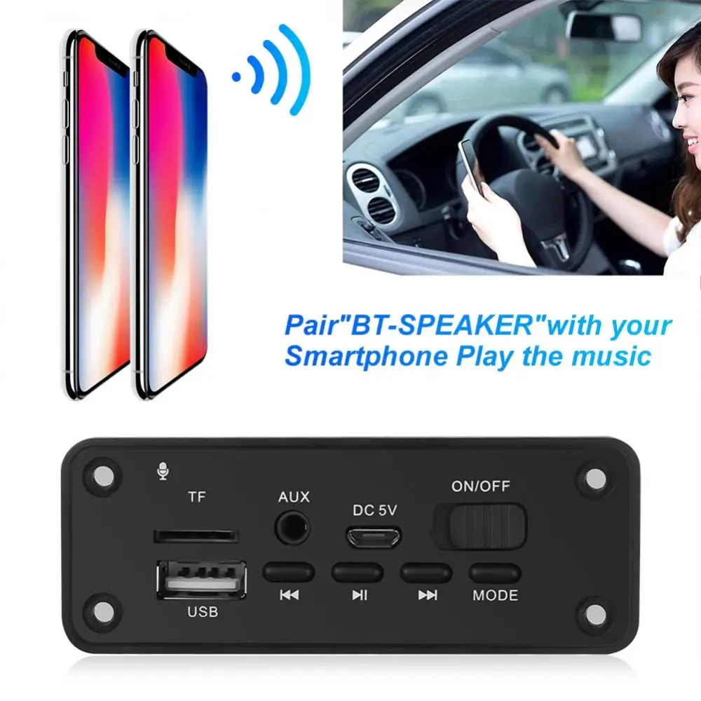 Lettore Radio Mp3 Bluetooth-Compatibile 5.0 Altoparlante Per Auto Modulo Scheda Decoder Musicale Fm