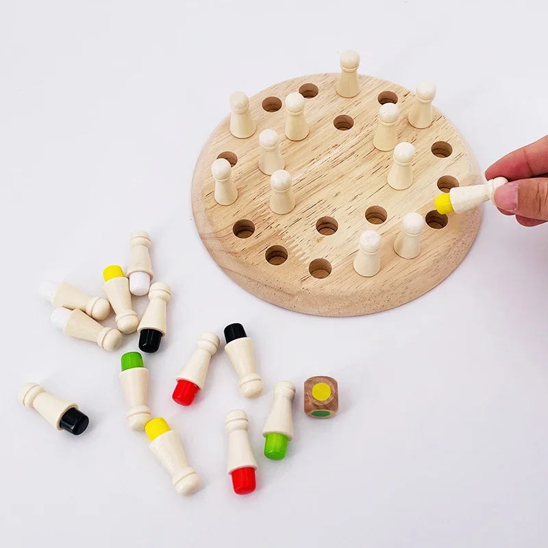 Wooden puzzle toys Wooden Memory match stick Chess Color game board Puzzles Montessori Educational toy Cognitive ability Learning toys for Children